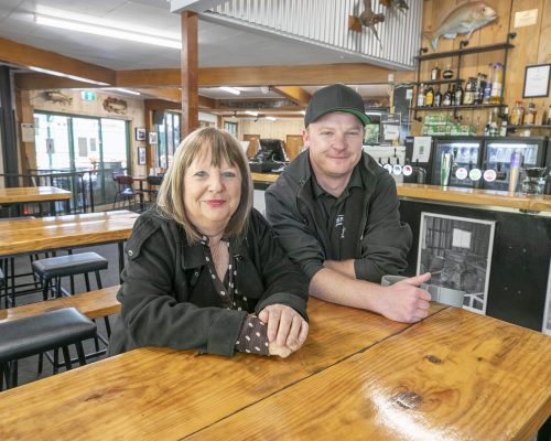 Mary Danielson and son Sam Danielson, owners of The Puketapu pub,. COURIER LEADER Photo/Warren Buckland