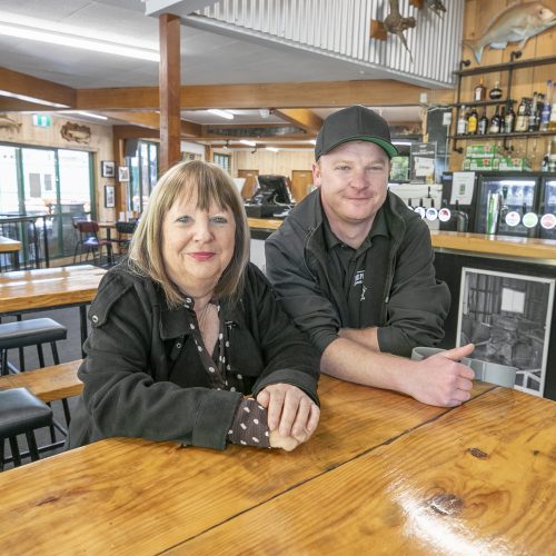 Mary Danielson and son Sam Danielson, owners of The Puketapu pub,. COURIER LEADER Photo/Warren Buckland