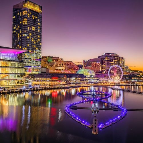 Crowne Plaza Darling Harbour at night