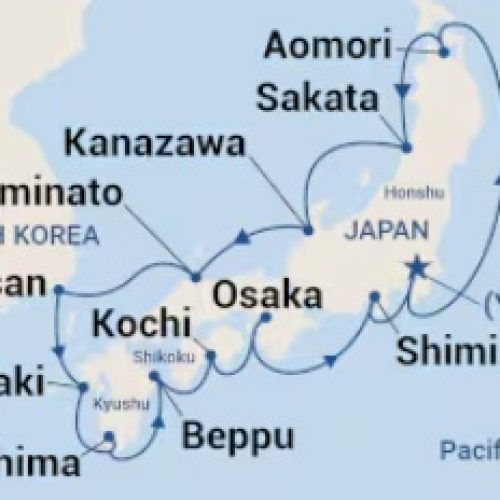 Diamond Princess Cruise Route Map